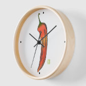 Rouge Chili Pepper Wall Horloge (Angle)