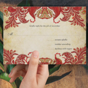 Rouge, Citron & Orange Vintage Paisley Paon RSVP