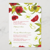 Rouge + citron vert faire-part de mariage fleurs d (Devant / Derrière)