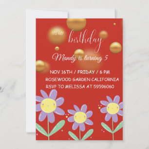 Rouge clair et or ITS Mon Invitation d'anniversair