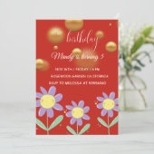 Rouge clair et or ITS Mon Invitation d'anniversair (Debout devant)