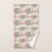 Rouge Clair Menthe Crème Carreaux Rayures (Serviette à main)
