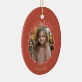 Rouge clair rose pâle Photo Simple Bow Ornement (Droite)