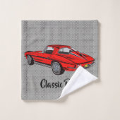 Rouge Classic Corvette Design Ensemble de serviett (Gant de toilette)