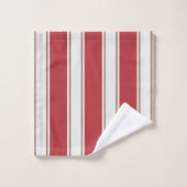 Rouge Classique, Blanc et Rayures de Souris Mocha (Gant de toilette)