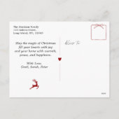 Rouge classique : Bow & Trees Doodles Carte postal (Dos)