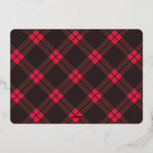 Rouge classique Plaid Happy Holiday Foil Carte pho (Verso)