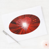 Rouge Coeur autocollant ovale (Enveloppe)