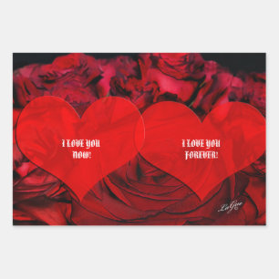 Rouge COEUR et papier d'emballage ROSE