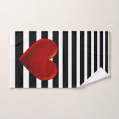 Rouge Coeur Noir Blancs (Serviette à main)