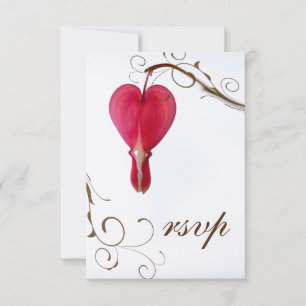 Rouge Coeurs saignants Fleurs Mariage RSVP