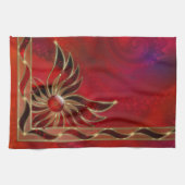 Rouge comme serviette de cuisine de flamme (Horizontal)