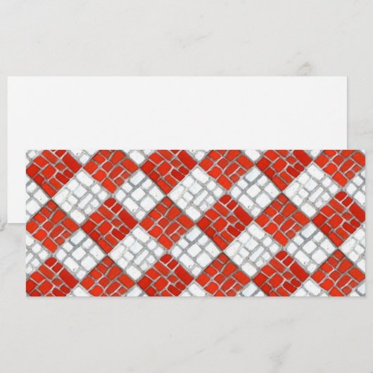 ROUGE CONTRÔLE MOSAÏQUE 4x9,25 Carte plate / Horiz (Devant / Derrière)