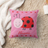 Rouge coussin personnalisé petite par coccinelle (Couverture)