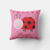 Rouge coussin personnalisé petite par coccinelle (Verso)