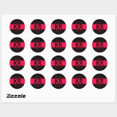 Rouge cramoisi électrique aspect moderne étiquette (Feuille)