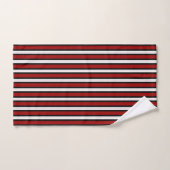 Rouge cramoisi, rayures noires et blanches (Serviette à main)