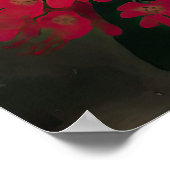 Rouge Crepe Myrtle Fleurs Art Imprimer Poster (Coin)