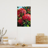 Rouge Crepe Myrtle Fleurs Art Imprimer Poster (Cuisine)