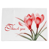 Rouge crocus aquarelle art merci sac cadeau (Devant)