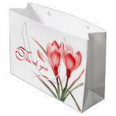 Rouge crocus aquarelle art merci sac cadeau (Dos Angle)