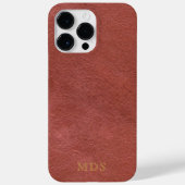 Rouge cuir Look or Monogramme Oxblood coque iphone (Verso)