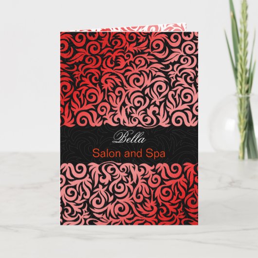 rouge damask Business Merci Cartes (Devant)