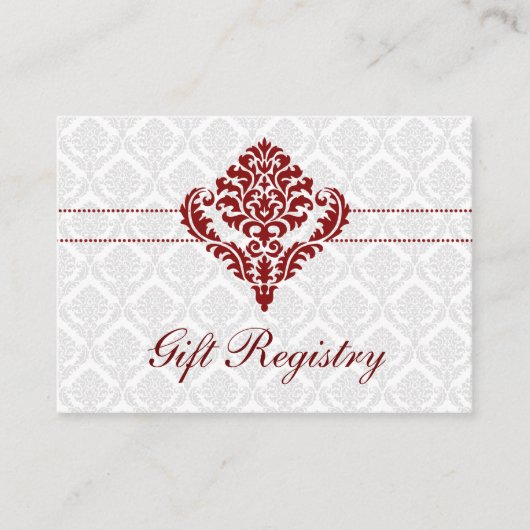 rouge damask Cartes de registre des cadeaux (Devant)