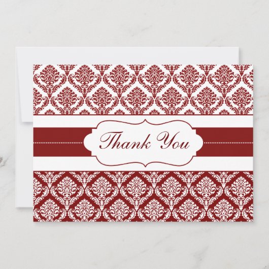 rouge damask ThankYou Cartes (Devant)