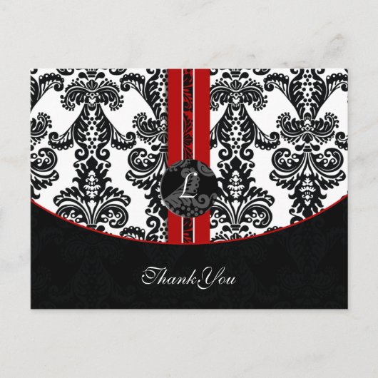 rouge damask ThankYou Cartes (Devant)