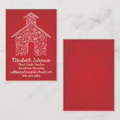 ROUGE de carte de visite de professeurs d'école (Devant / Derrière)