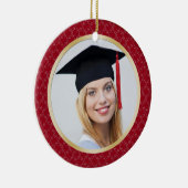 Rouge de damassé et ornement de photo d'obtention (Droite)