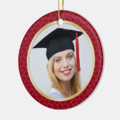 Rouge de damassé et ornement de photo d'obtention (Gauche)