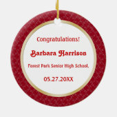 Rouge de damassé et ornement de photo d'obtention (Dos)