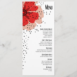 Rouge de menu de dîner de pavots de poivre
