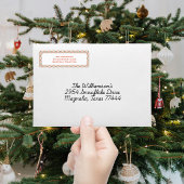 Rouge de Noël Étiquette d'Adresse de Retour Rayée 