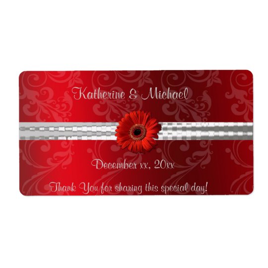 Rouge de Noël, étiquette de vin de mariage de