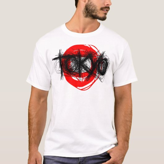 Rouge de T-shirt d'éraflure de Tokyo (Devant)