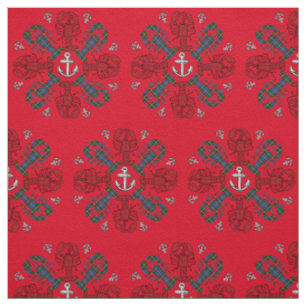 Rouge de tissu de N.S. Christmas d'Ancre de flocon