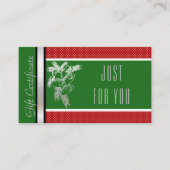 Rouge de vert de certificat de carte de cadeau de (Devant)