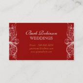 Rouge de wedding planner de carte de visite (Dos)