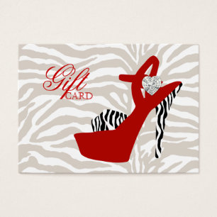 Rouge de zèbre de chaussure de chèque-cadeau de