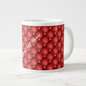 Rouge Diamant Or Tufé Custom Texte Mug Café (Devant droit)