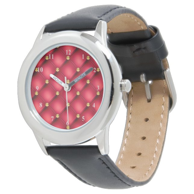 Rouge Diamants Or Tufé Montre (Incliné)