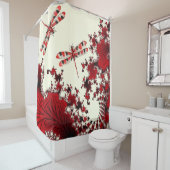 Rouge Dragonflies Douche rideau (En situation)
