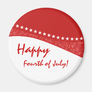 Rouge éblouissant courbe étoile Magnet