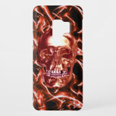 Rouge électrique Chrome crâne Samsung Galaxy Coque (Dos)