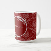 Rouge Elegant Damas Personnalisé Café Mug (Devant droit)