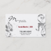 Rouge élégant de monogramme de carte de visite (Dos)