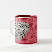 Rouge Elegant Designer Coeur Mug (Devant gauche)
